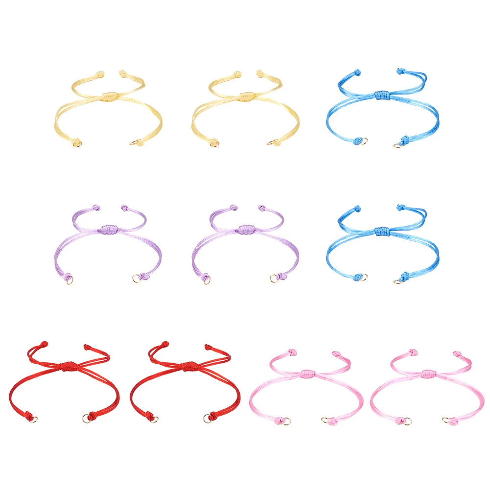 Top Trends: 50pcs Braided Nylon Thread Adjustable Link Rattail Satin Cord Bracelet Random Mix Color 10-3 / 8 Inch Bangle DIY Jewelry Making Shoppable Styles