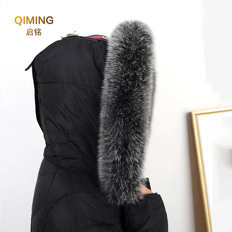 Top Trends: Winter Warm Real Fur Collar Scarves For Women Men Fox Fur Scarf Female Hood Fur Decor Shawls And Wraps Parkas Coat Fur Collar Shoppable Styles