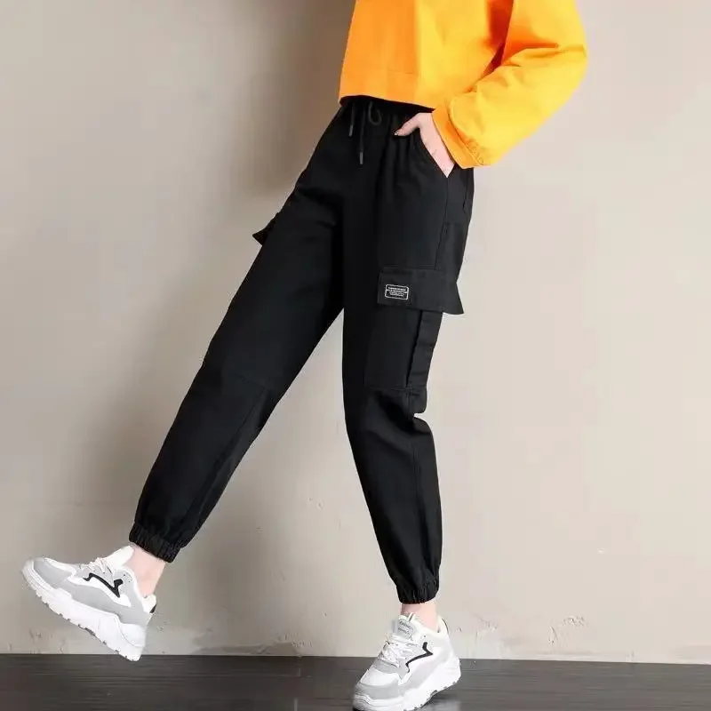 Top Trends: New Cargo Pants Women Korean Style Fashion High Waist Loose Streetwear Baggy Tactical Trouser Hip Hop Joggers Pants Female Shoppable Styles