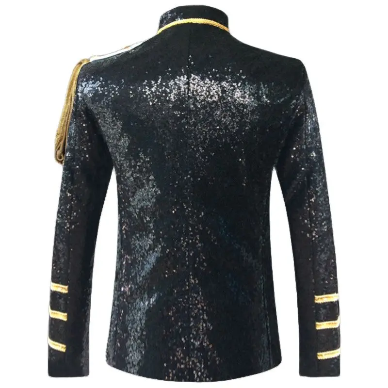 Top Trends: Sequin Embellished Blazer Jacket Men Stage Party Mens Suit Jacket Military Dress Tuxedo Men Blazer Singer Show DJ Costume Homme Shoppable Styles - Image 3