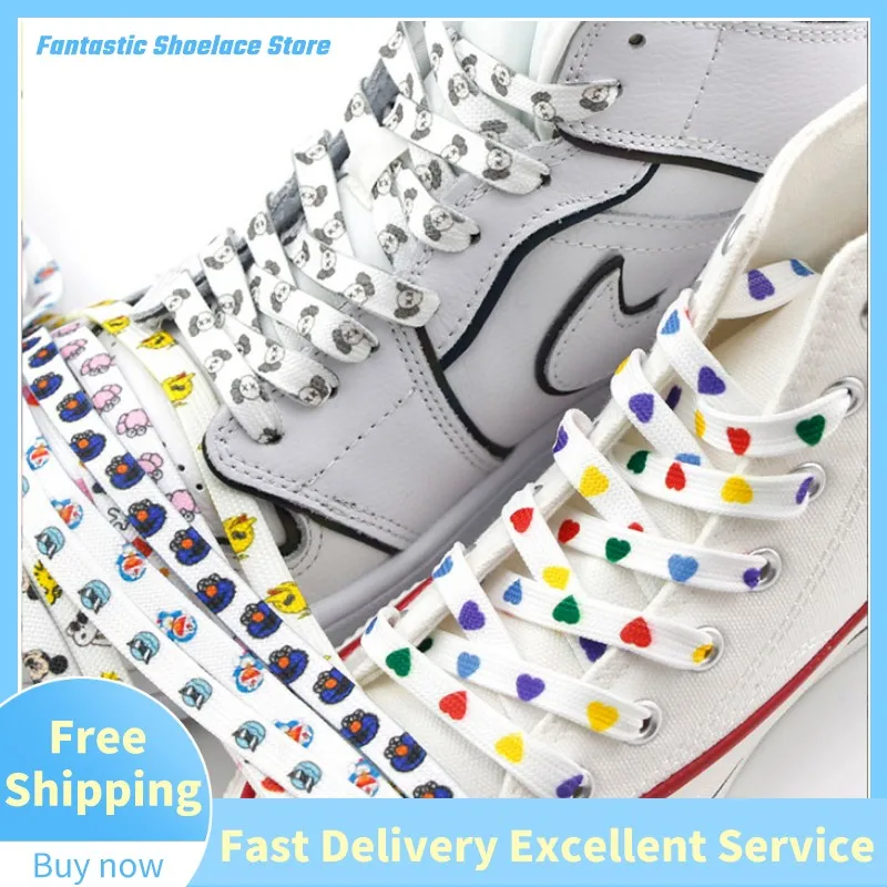 Top Trends: Cartoon Laces Shoe Athletic String No Elasticity Flat Shoelaces Of Sport White Leisure Women Sneaker Lacet Shoelaces Accessories Shoppable Styles