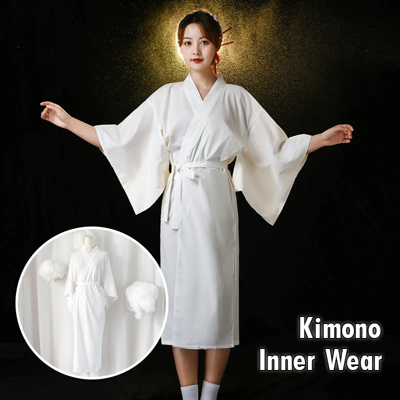 Top Trends: Women Japanese Traditional Kimono Juban White Yukata Kimono Bottom Lining With Belt Haori Intimate Kimono Inner Wear Accessories Shoppable Styles - Image 3