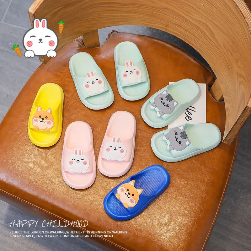 Top Trends: Pink Rabbit Children's Slippers Summer Non-slip Bath Cartoon Household Children Bunny Slipper For Teenage Girls And Boys Slipper Shoppable Styles