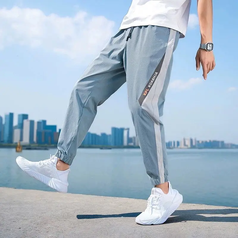 Top Trends: 2023 Spring And Summer Fashion And Sports Korean Version Loose Fitting Casual Leggings Straight Tube Thin Youth Cropped Pants Shoppable Styles - Image 2