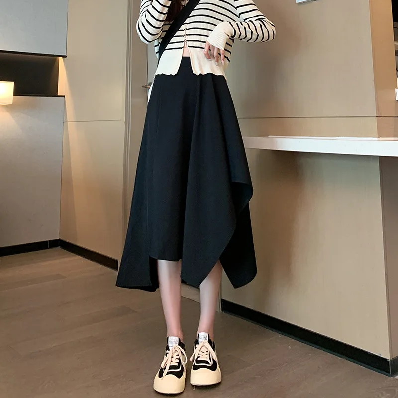 Top Trends: Fashion Irregular Skirts Holiday Zipper High Waist A Line Skirts Womens Autumn Winter New Long Skirts Vintage Beach Solid Skirts Shoppable Styles