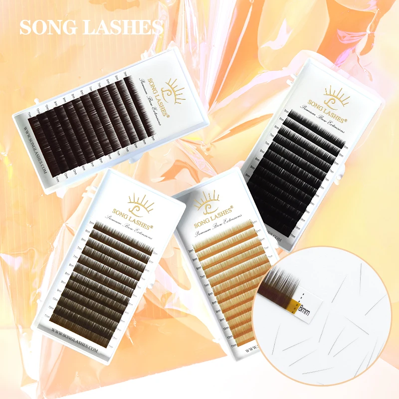 Top Trends: SONG LASHES High Quality Straight Curvate Eyebrow Extensions False Eyebrow 12 Lines Brown Color Eyebrow Extension Shoppable Styles