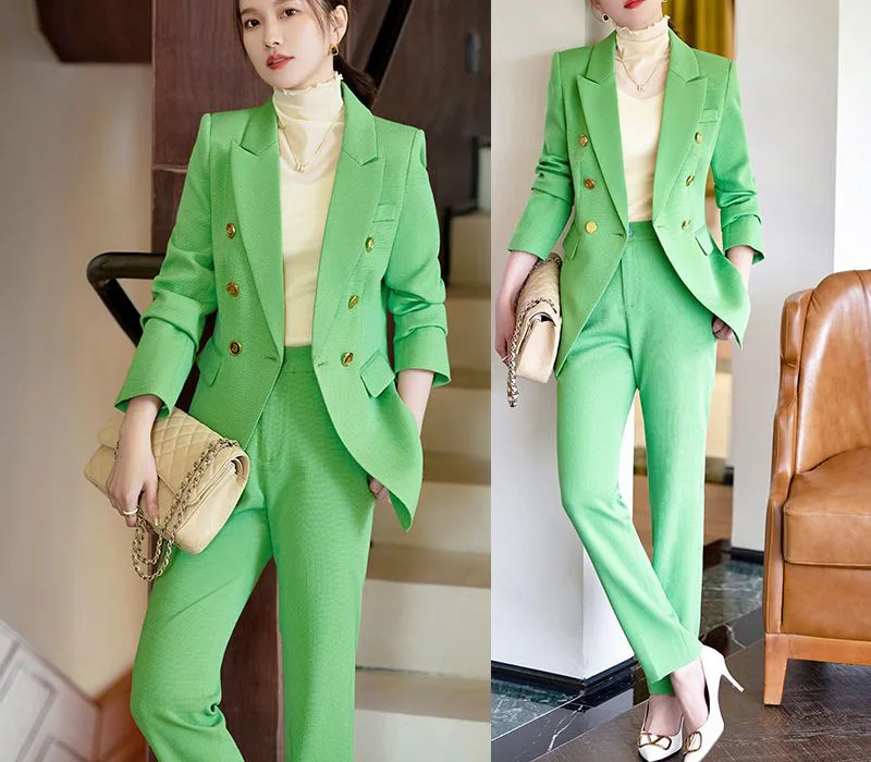 Top Trends: Tesco Elegant Office Lady Blazer Suit Autumn Women Casual Solid Chic Blazer 2 Pieces Set Formal Jacket Pants Outfits Female Suit Shoppable Styles