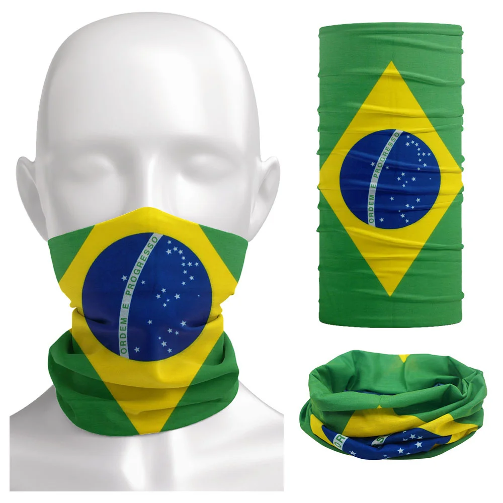 Top Trends: Brazil Flag Printed Cycling Head Bandana Anti-UV Fishing Scarf Unisex Neck Gaiter Seamless Face Cover Hiking Headwear Balaclava Shoppable Styles