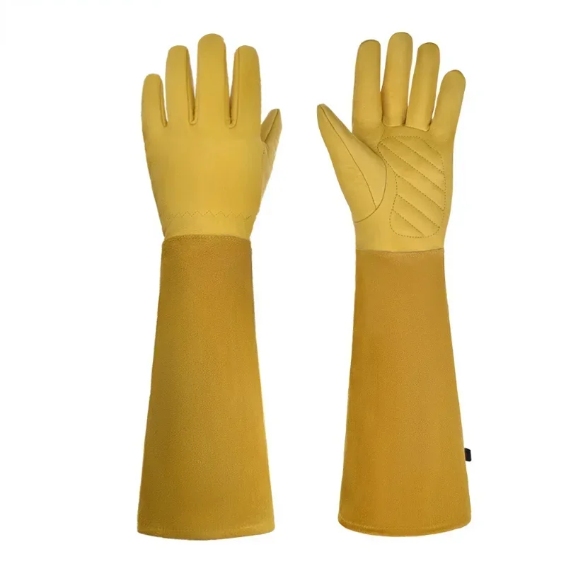 Top Trends: 2Pcs Leather Breathable Gauntlet Gloves Rose Pruning Long Sleeve Gloves For Men And Women Best Gardening Glove Garden Gifts Shoppable Styles - Image 3