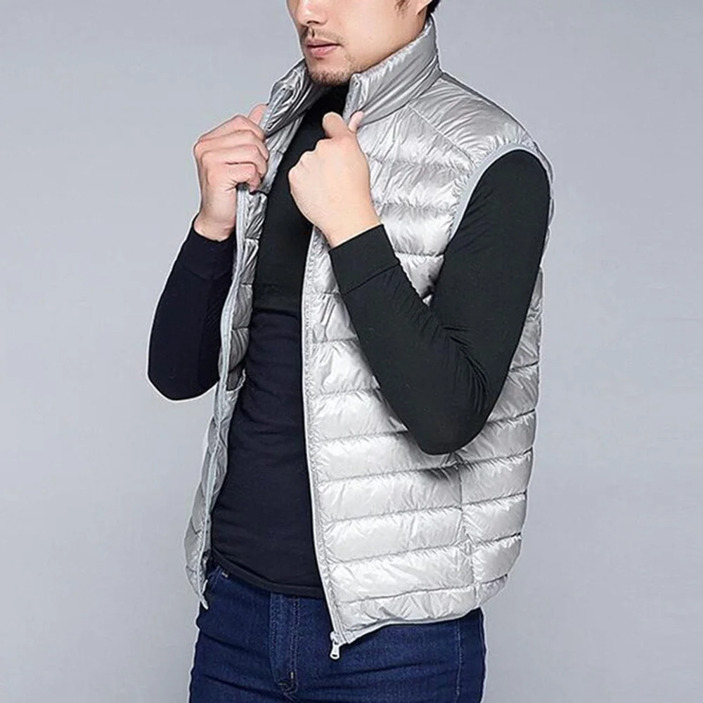 Top Trends: Men Thin Domn Vest Casual Light Men Down Vest Top Selling Zipper Big Size New Arrival 6 Colors Male White Duck Down Vest MWB014 Shoppable Styles - Image 4