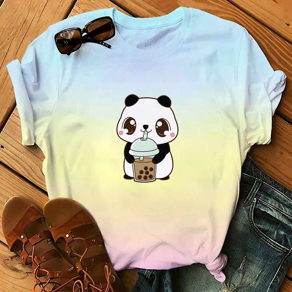 Top Trends: Cute Panda Bear T Shirt Cartoon Print Tshirts Cotton Short Sleeve High Quality Womens Tees Kawaii Tops Oversized Famale Clothing Shoppable Styles