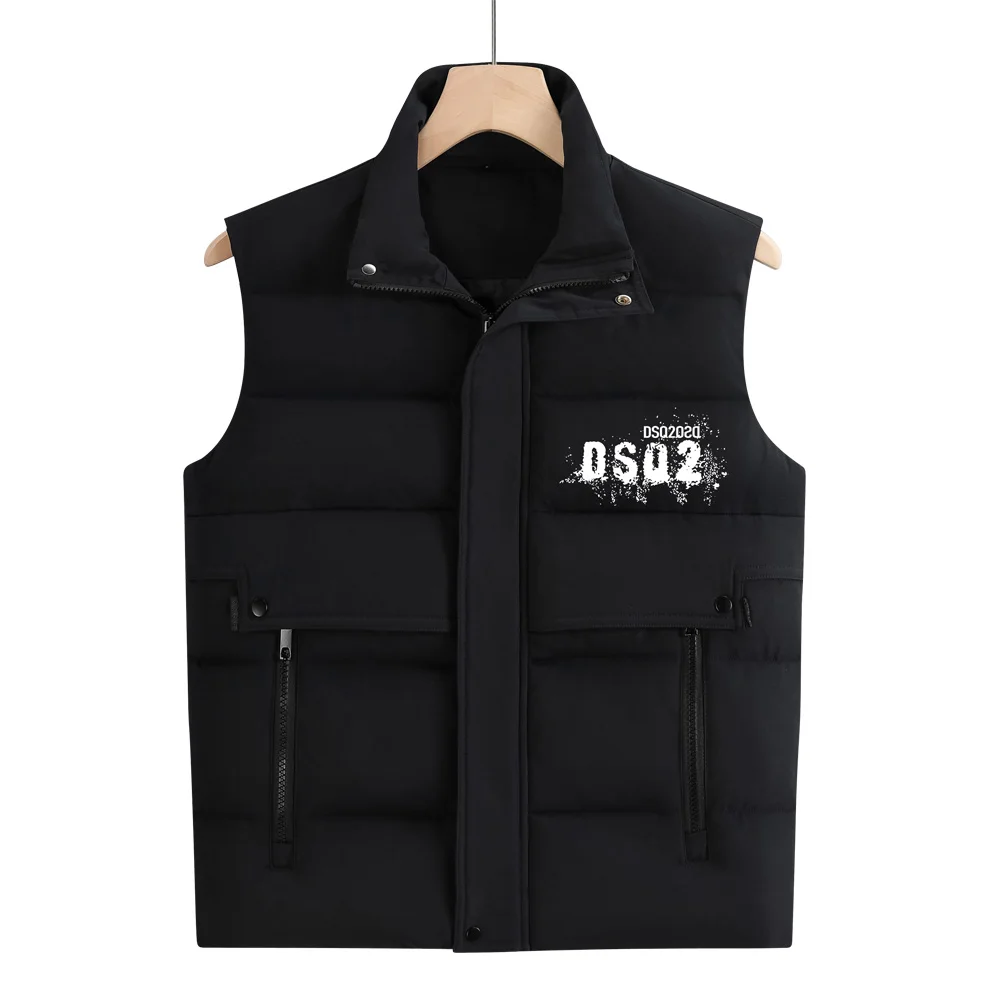 Top Trends: DSQ2 Winter Brand Clothing Vest Jacket Warm Sleeveless Men&#039;s Jackets Casual Waistcoat Winter Windproof Coats Male Zipper Vest Shoppable Styles