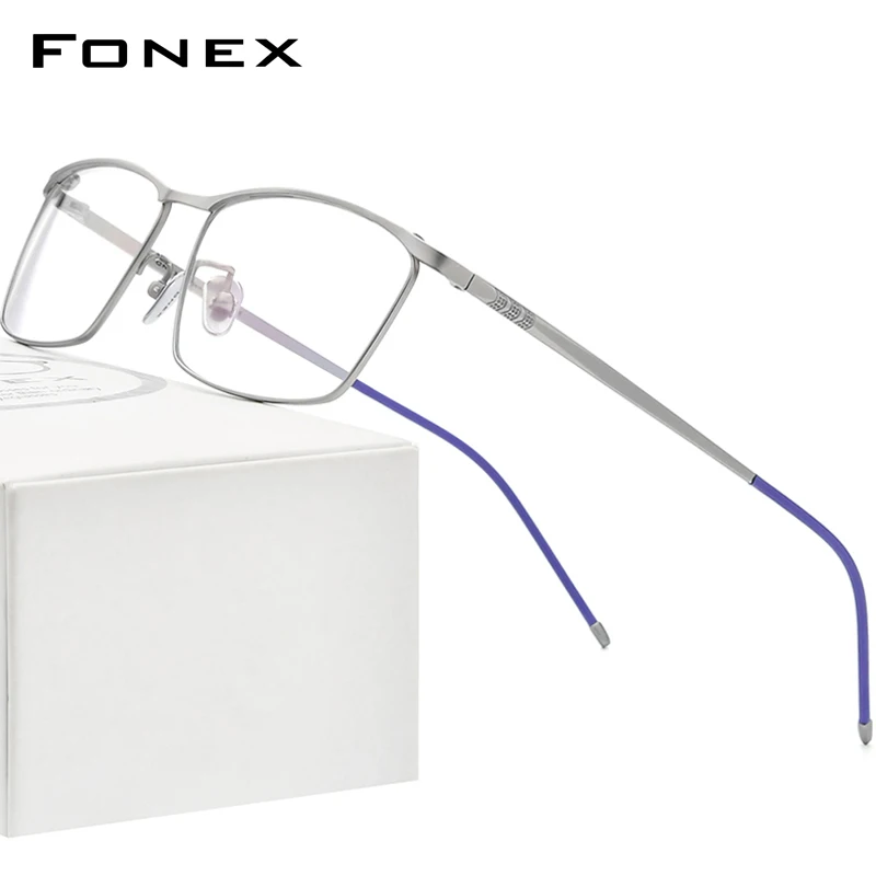 Top Trends: FONEX Pure Titanium Glasses Frame Men 2022 New Retro Vintage Prescription Square Eyeglasses Myopia Optical Eyewear F85726 Shoppable Styles