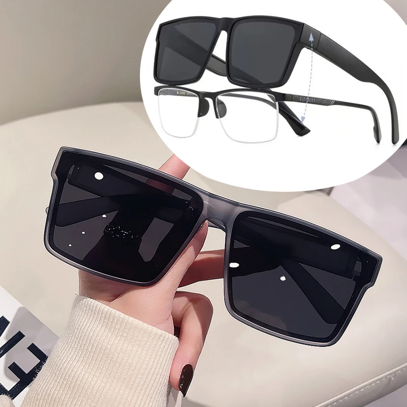 Top Trends: Polarized Sunglasses Men Women Rectangle Sunglasses Wear Over Myopia Prescription Glasses Vintage Driving Goggles Eyewear Gafas Shoppable Styles