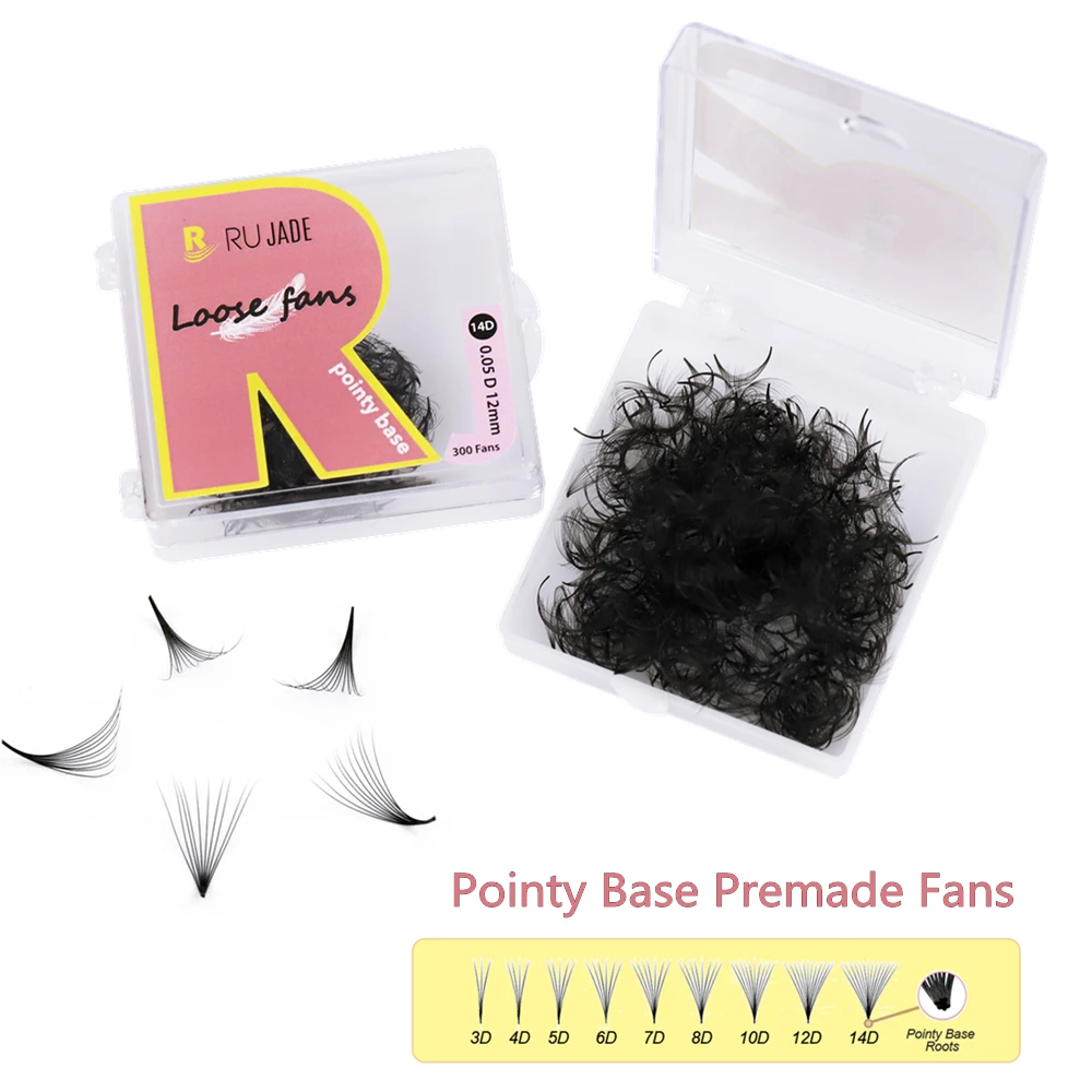 Top Trends: RUJADE Pointy Base Premade Lash Extensions Fans Sharp Stem Pre Made Fans Russian Volume Eyelash Loose Fan Fuax Mink Mix Trays Shoppable Styles