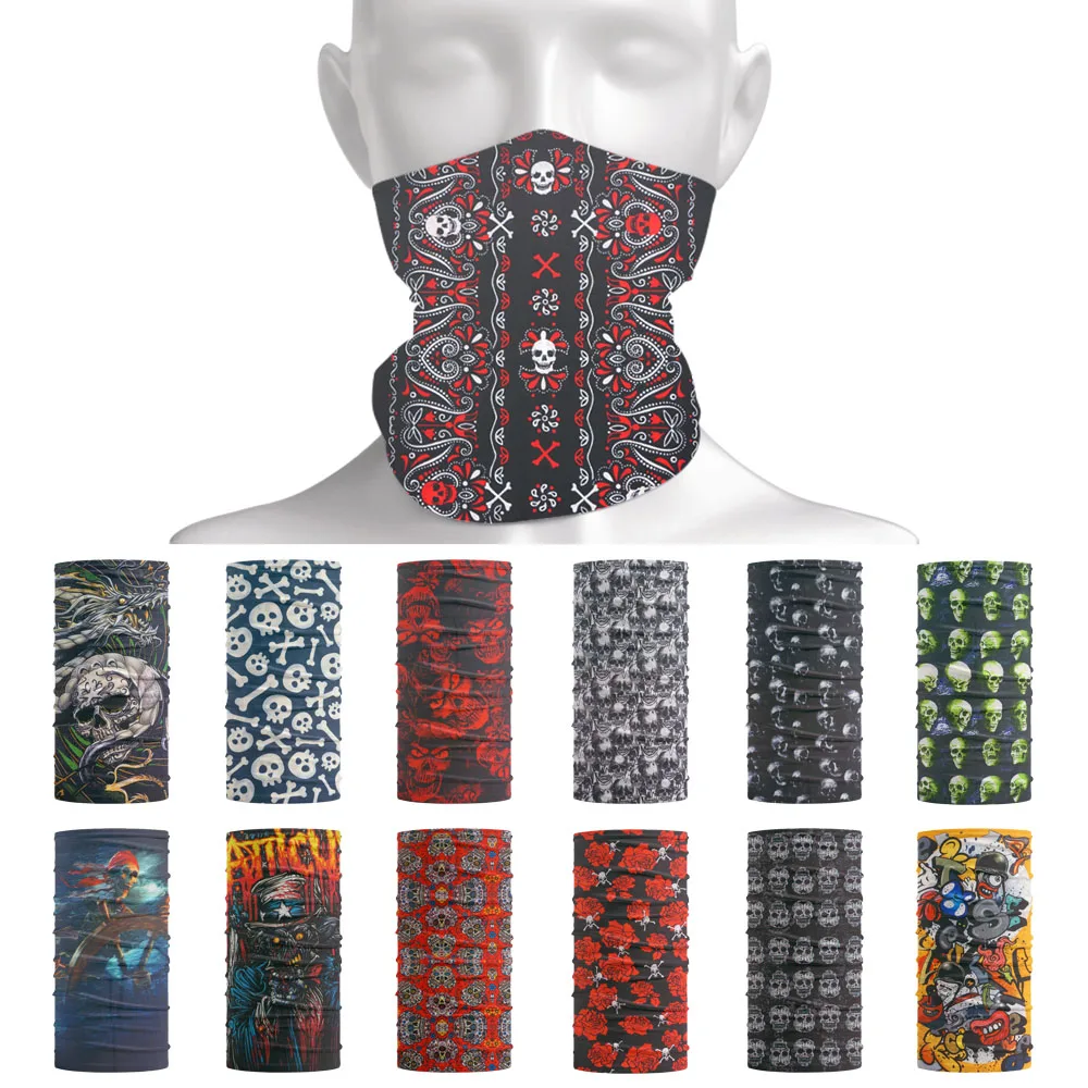 Top Trends: Skull Pattern Sunscreen Tube Cycling Cover Outdoor Bandana Balaclava For Women Biking Camping Headwear Halloween Gift Accessory Shoppable Styles