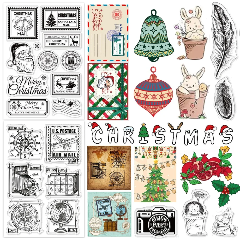 Top Trends: Christmas Tree Clear Stamp Santa Claus Bells Snowflakes Silicone Stamps Dates Rubber For Scrapbooking Craft Journal Card Making Shoppable Styles