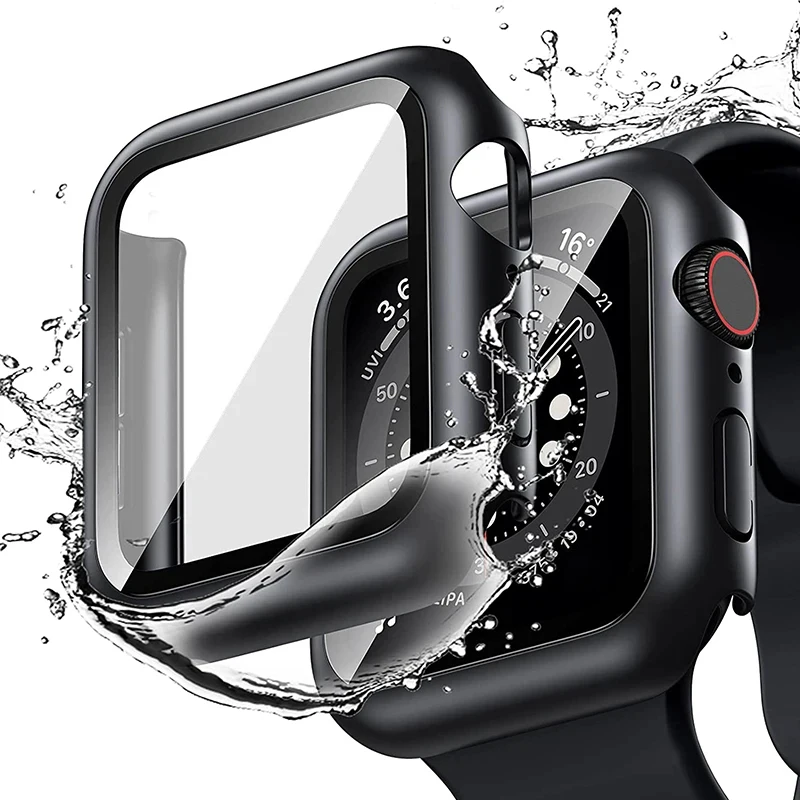 Top Trends: Glass+ Cover For Apple Watch Case 9 8 7 6 SE 5 IWatch Accessorie Screen Protector Apple Watch Serie 45mm 41mm 44mm 40mm 42mm 38mm Shoppable Styles