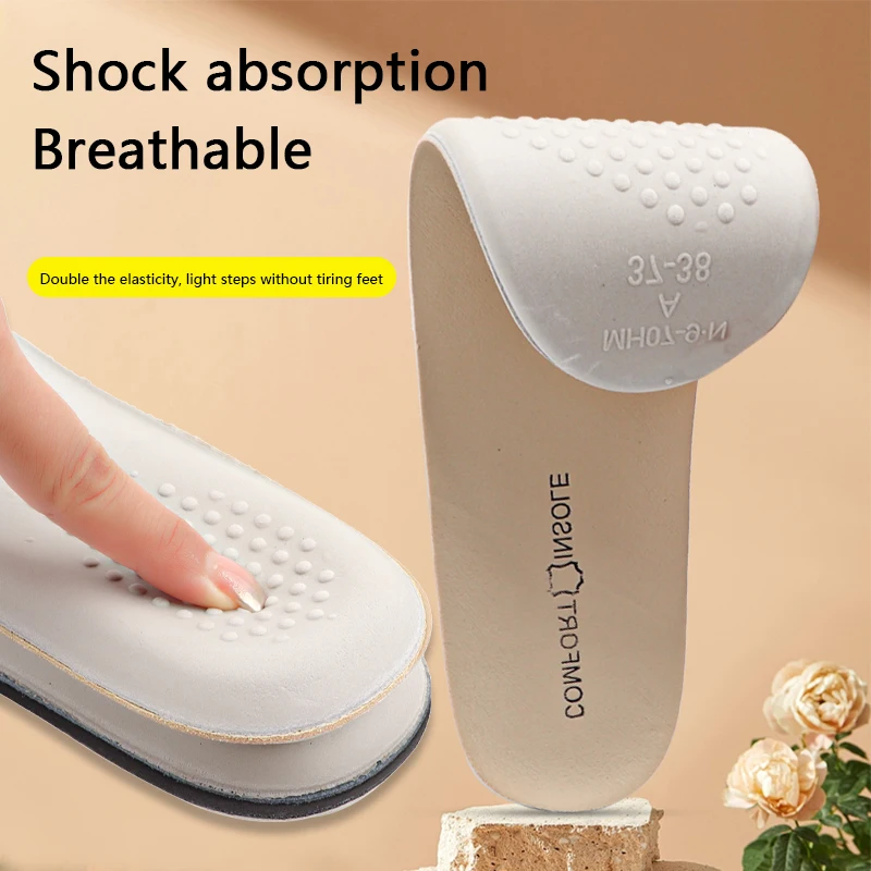 Top Trends: 1Pair Latex Sports Shoes Insole Cowhide Insoles For Foot Arch Support Shoe Pads Shock Absorbing Plantar Fasciitis Shoe Sole Shoppable Styles