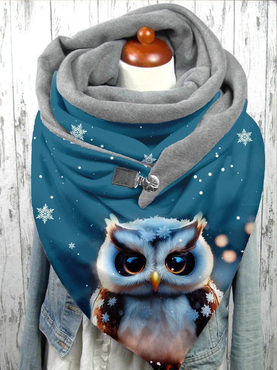 Top Trends: Snowflake Owl 3D Print Warm Fleece Casual Scarf And Shawl For Women Shoppable Styles