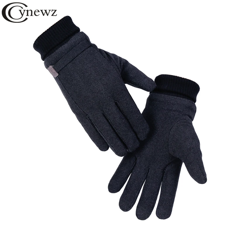 Top Trends: Winter Men Gloves Thickened Keep Warm Windproof Motorcycle Gloves Cloth Velvet Touch Screen Outdoor Driving Male Mittens Shoppable Styles