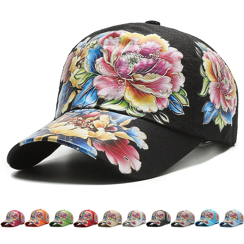 Top Trends: Baseball Cap Casual Sun Hat Streetwear Vintage Elegant Ethnic Style Print Fashion Stage Performance Hip Hop Women Men Bastet New Shoppable Styles