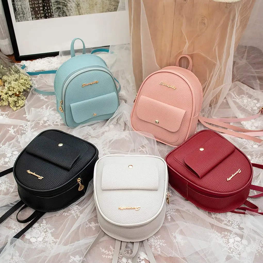 Top Trends: Women Girls Shoulder Bag PU Small Backpack Travel Shopping School Shoulder Bag Handbag Purse Mini Soft Fashion Women Backpack Shoppable Styles