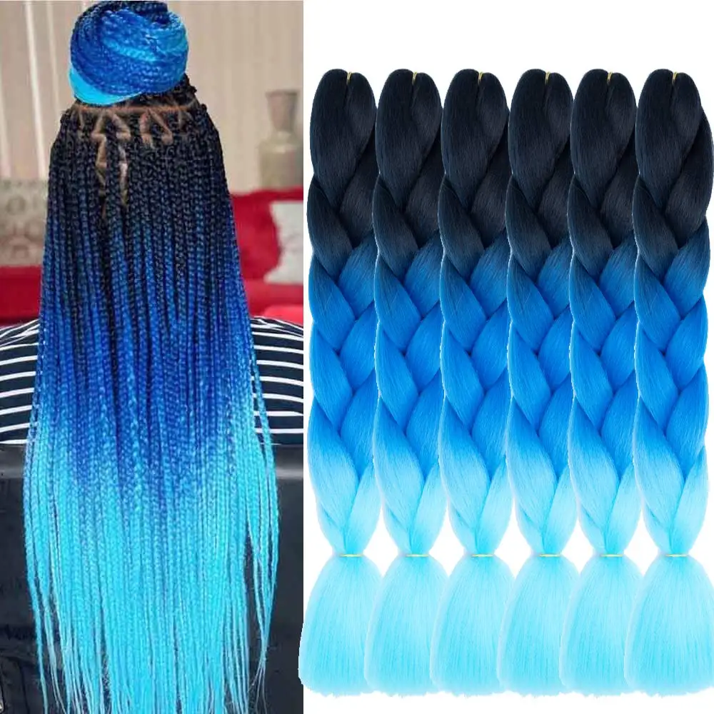 Top Trends: Ombre Jumbo Braiding Hair Extensions 24 Inch 1Pcs High Temperature Synthetic Fiber Hair Extensions For Braiding Box Braids Shoppable Styles