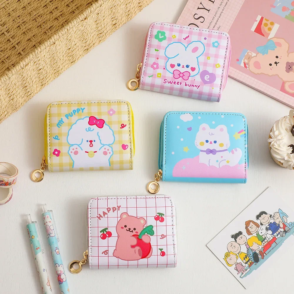 Top Trends: PU Leather Girls Wallet Cute Cartoon Zipper Card Holder Mini Clutch Wallet Key Chain Coin Purse Kids Gifts Stationary Shoppable Styles