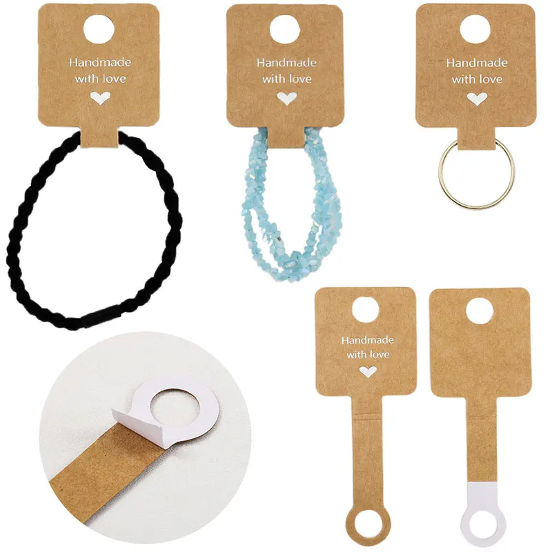 Top Trends: 50pcs Adhesive Bracelet Display Card Necklace Jewelry Holder Bag For Entrepreneurship Small Business Packaging Material Supply Shoppable Styles