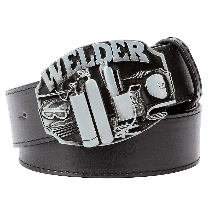 Top Trends: Welder Men Leather Belt Metal Buckle Weld Worker Badge Electric Welding Design Shoppable Styles