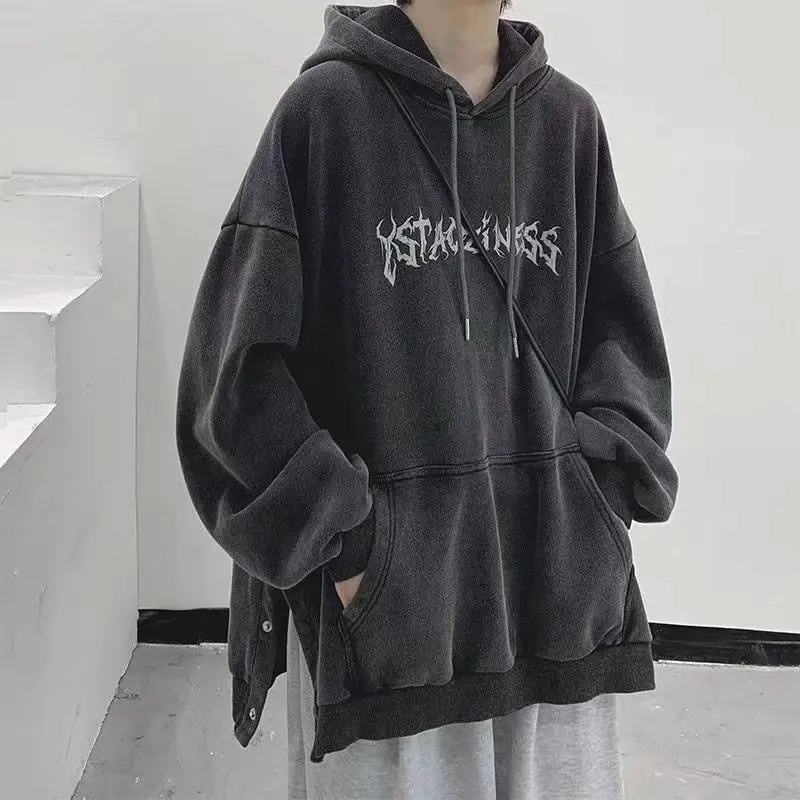 Top Trends: Fashion And Personalized Street Print Graphic Hoodie Korean Men Y2K Loose Harajuku Hip Hop Simple Long Sleeve Hoodie Top Shoppable Styles