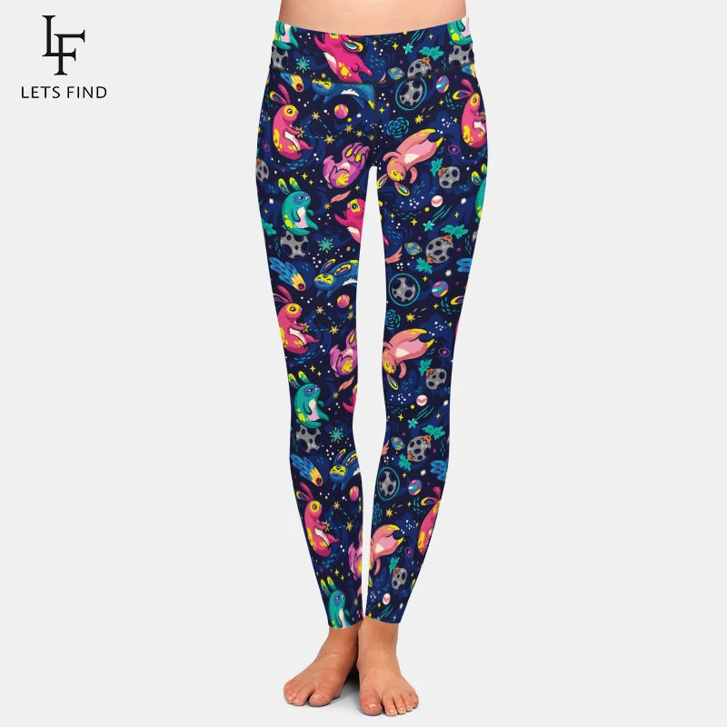 Top Trends: LETSFIND Fashion Women Printed Leggings 3D Rabbit And Space Print Fitness Pants High Waist Elastic Soft Slim Leggings Shoppable Styles