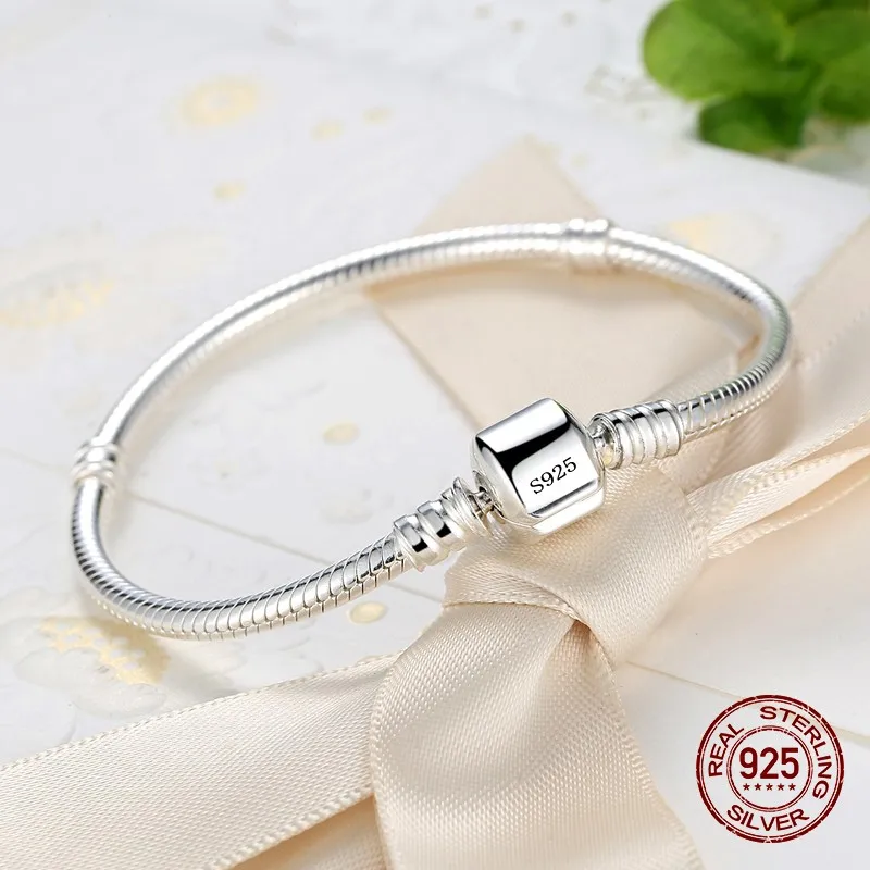 Top Trends: Handmade Original Fine Jewelry 925 Sterling Silver Charm Bracelet Soft Smooth Snake Bone Bracelets For Women Shoppable Styles