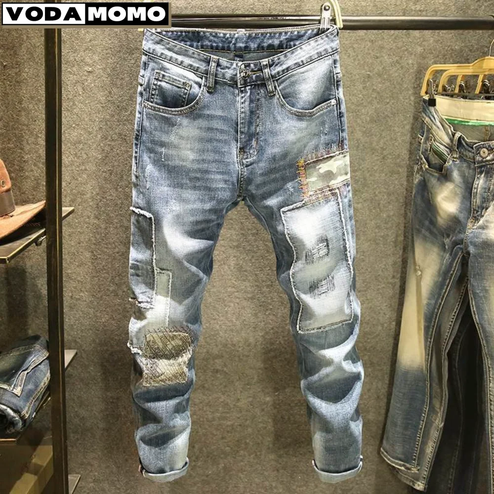 Top Trends: 2023 Autumn New Fashion Retro Hole Jeans Men Pants Cotton Denim Trouser Male High Quality Jeans Dropshipping Pantalones Hombre Shoppable Styles