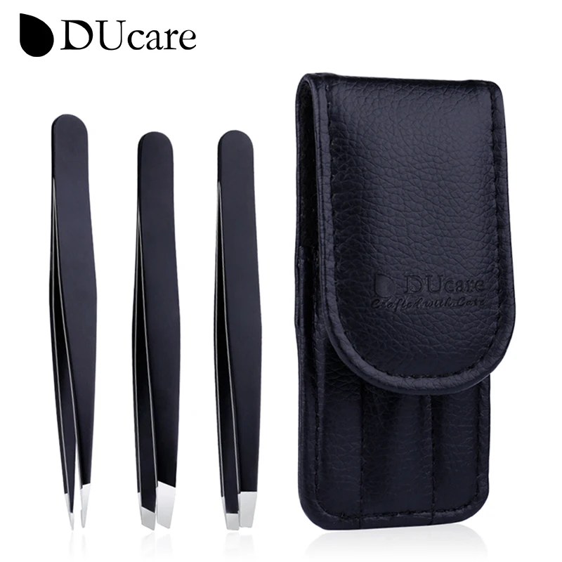 Top Trends: DUcare Professional Tweezers For Eyebrows Lash Twizzer Stainless Steel Eyelash Extension Classic Slant 3pc Hair Removal Tweezers Shoppable Styles