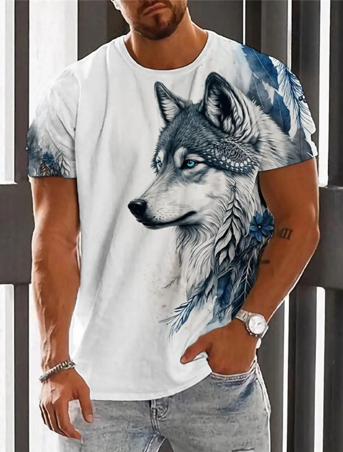 Top Trends: Men&#039;s T-Shirt For Men 3D Printed Graphic Wolf T Shirts Oversized Fashion Tops Short Sleeves Summer Men&#039;s Clothing Street Tees Shoppable Styles