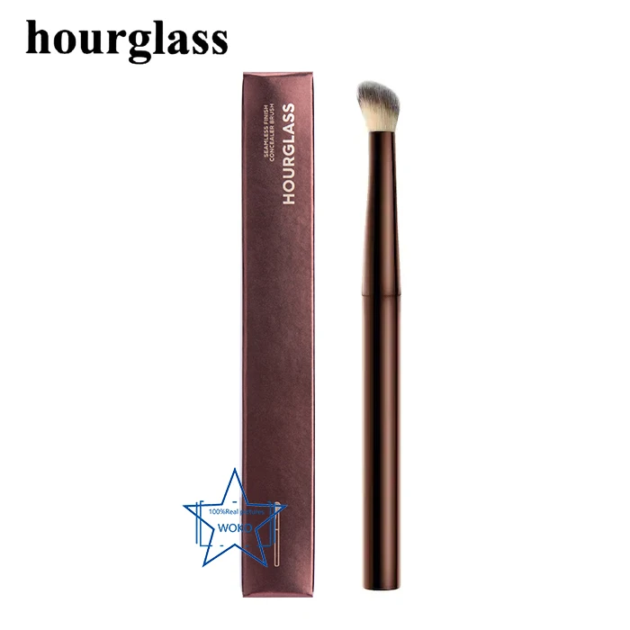 Top Trends: Hourglass Concealer Brush Synthetic Hair Angled Concealer Brush Eye Concealer Blending Brush Brown Metal Handle Makeup Tool Shoppable Styles