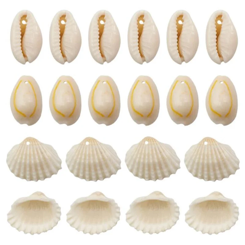 Top Trends: 20Pcs White Natural Seashells Conch Shells With Holes DIY Charms Bracelet Pendant Necklace Earrings Jewelry Findings Accessories Shoppable Styles