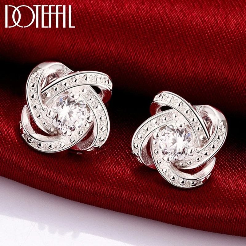 Top Trends: DOTEFFIL 925 Sterling Silver High Quality AAA Zircon Charm Earrings Women Fashion Jewelry Wedding Party Gift Shoppable Styles