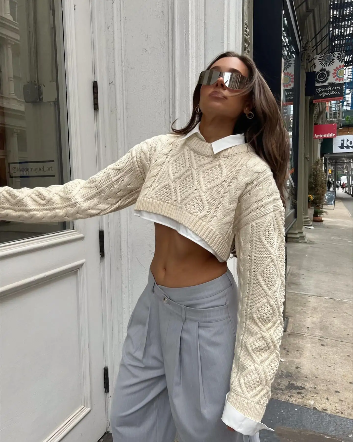 Top Trends: Women Fashion Cropped Knitted Sweater Solid Color Round Neck Long Sleeve Pullovers Spring Autumn Casual Tops Shoppable Styles