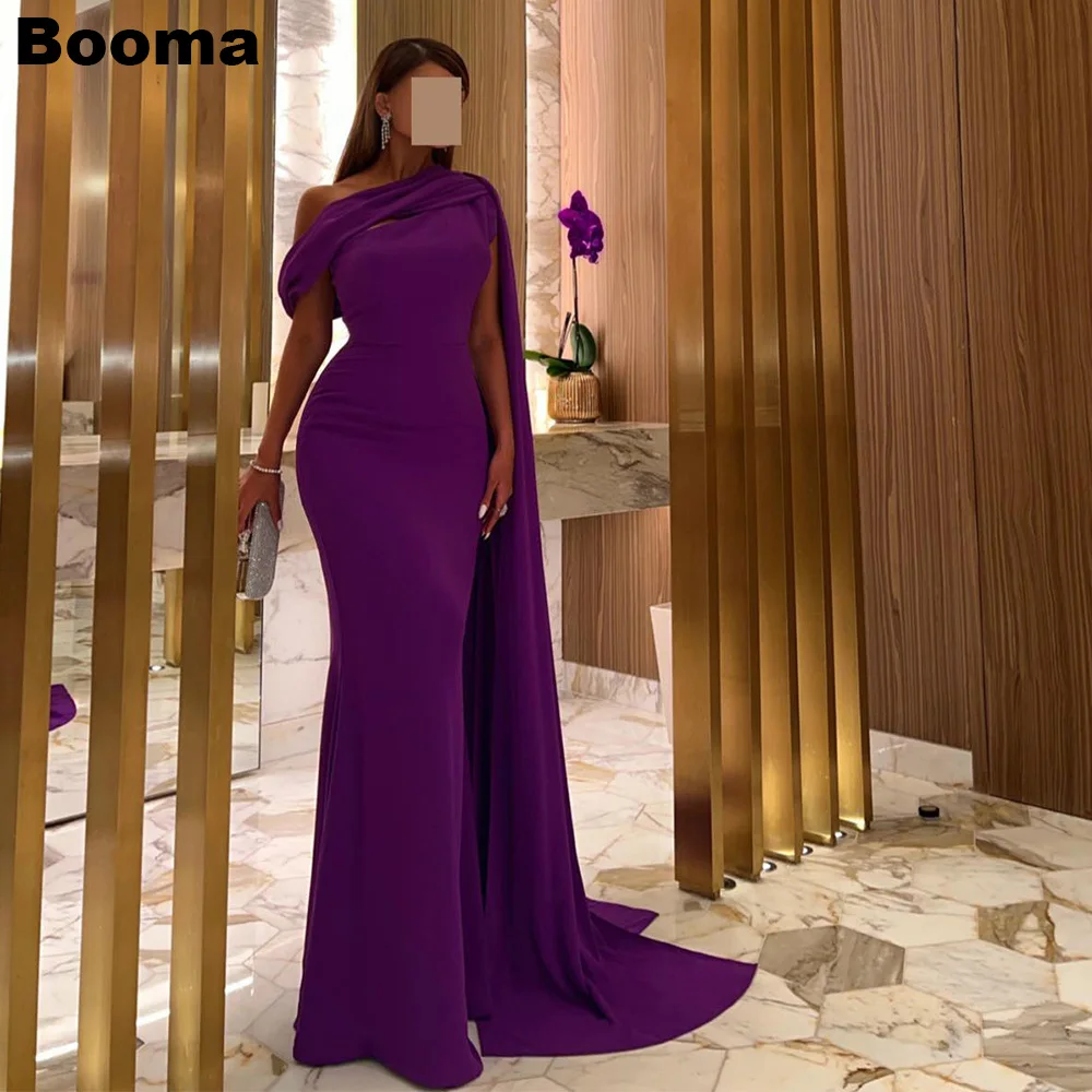 Top Trends: Booma Purple Mermaid Evening Dresses For Women One Shoulder Stain Elegant Prom Dresses Saudi Arabia Formal Occasion Gowns Dubai Shoppable Styles