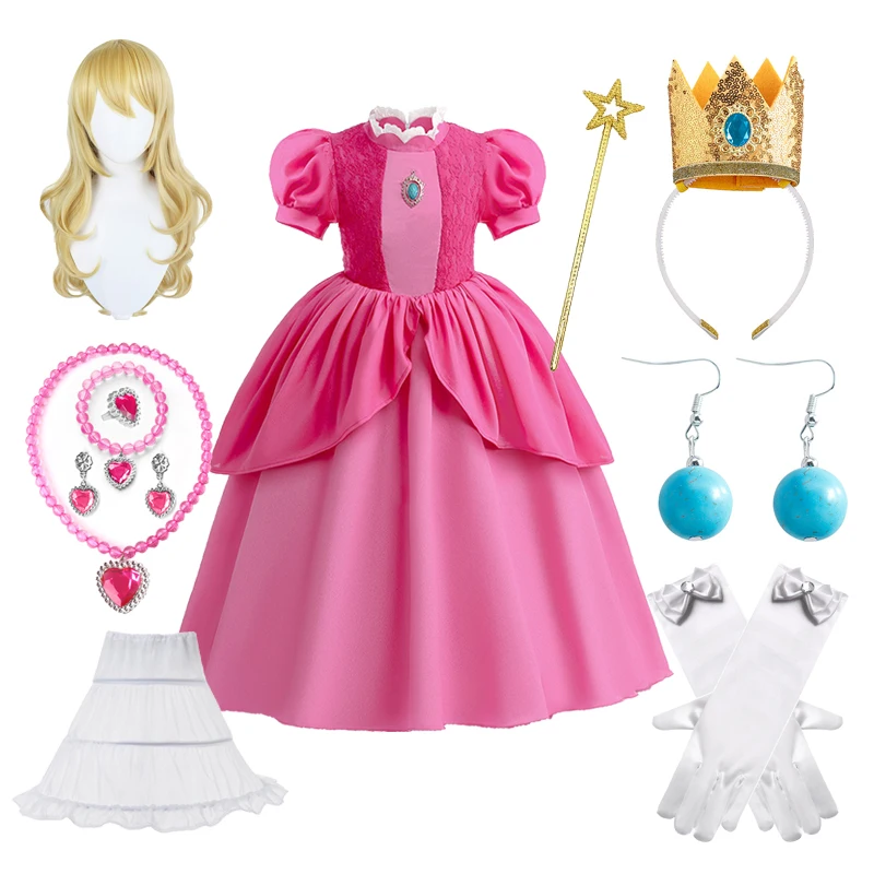 Top Trends: Peach Princess Costume Peach Princess Birthday Party Cosplay Costume Outfits Halloween Carnival Stage Performance Kid Girl Dress Shoppable Styles