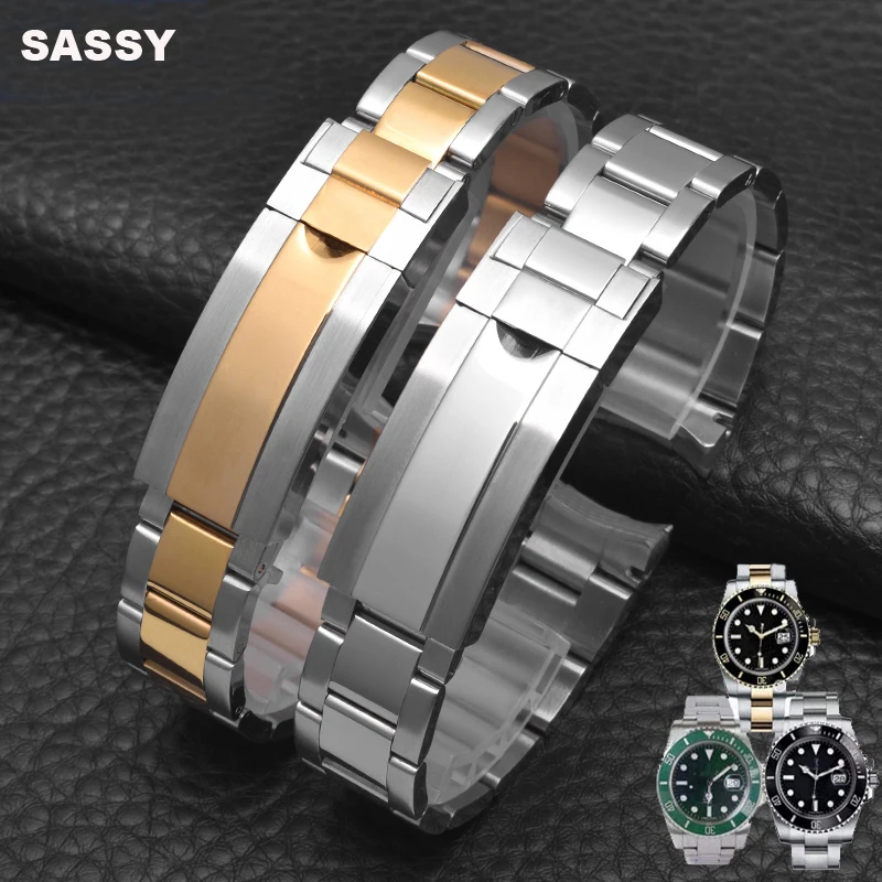 Top Trends: 20mm 21mm Watchband For Rolex SUBMARINER DAYTONA Folding Clasp Watch Strap 904L Stainless Steel Watch Bracelet Accessories Shoppable Styles