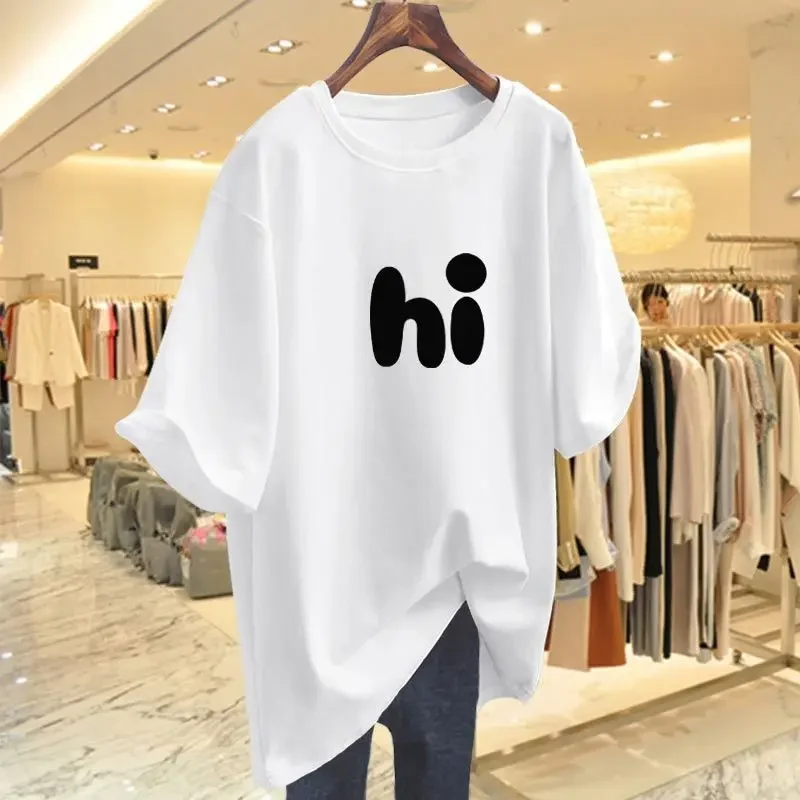 Top Trends: Women Clothing All Cotton Printed T-shirt Summer Short Sleeve Basic Tees Female Casual Simple Fashion Pullovers AD-10 Shoppable Styles