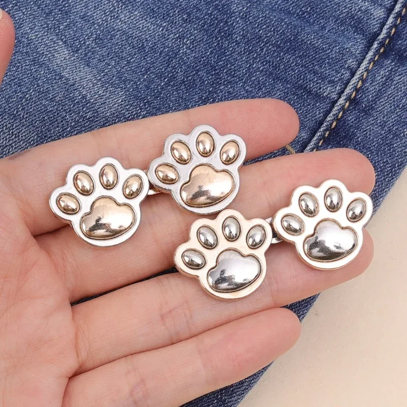 Top Trends: Cute Cat Claw Tighten Waist Buckle Metal Brooches Pins Clip Adjustable Snap Button Jeans Buttons Detachable Clothing Accessories Shoppable Styles - Image 3