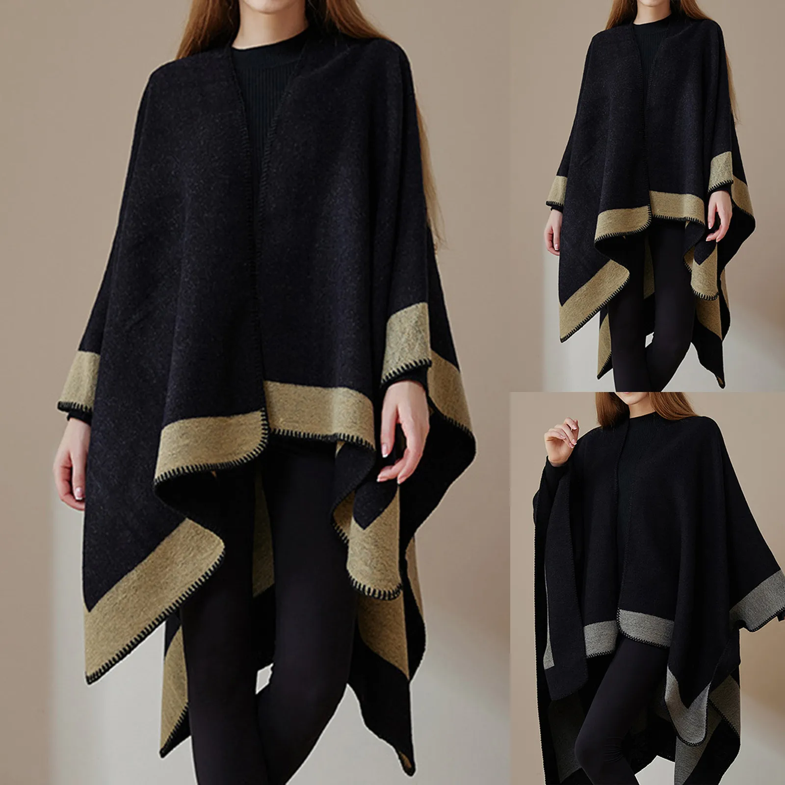 Top Trends: Cashmere Women Capes Scarf Winter Pashmina Shawls Cashmere Thick Wraps Lady Tassel Warm Scarves Cloaks Coat Hairy Bufanda Stoles Shoppable Styles