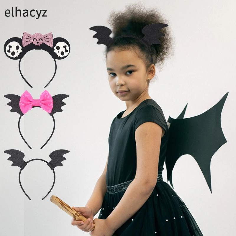 Top Trends: Halloween Bat Wings Headband New Black Vampire Devil Cosplay Hairband Kids Hair Accessories Festival Masquerade Party Headwear Shoppable Styles