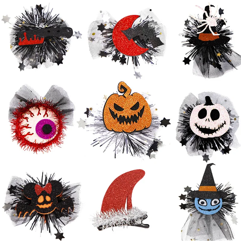 Top Trends: Funny Halloween Hairpin Spider Pumpkin Mesh Bat Headwear Children's Adult Party Side Clip Jewelry Cute Y2K Hair Accessories Shoppable Styles