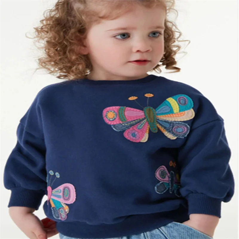 Top Trends: Jumping Meters 2-7T Animals Applique Girls Sweatshirts Butterfly Applique Toddler Clothing Hooded Tops Autumn Spring Costume Shoppable Styles - Image 3